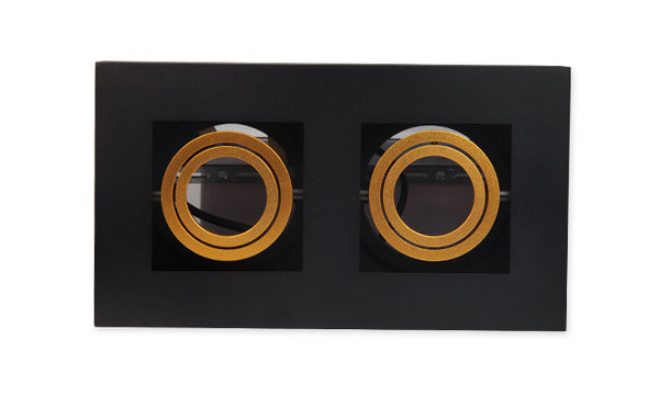 LCB LED Plafondspot zwart goud - 2x GU10 fitting LCB LED Plafondspot zwart goud - 2x GU10 fitting
