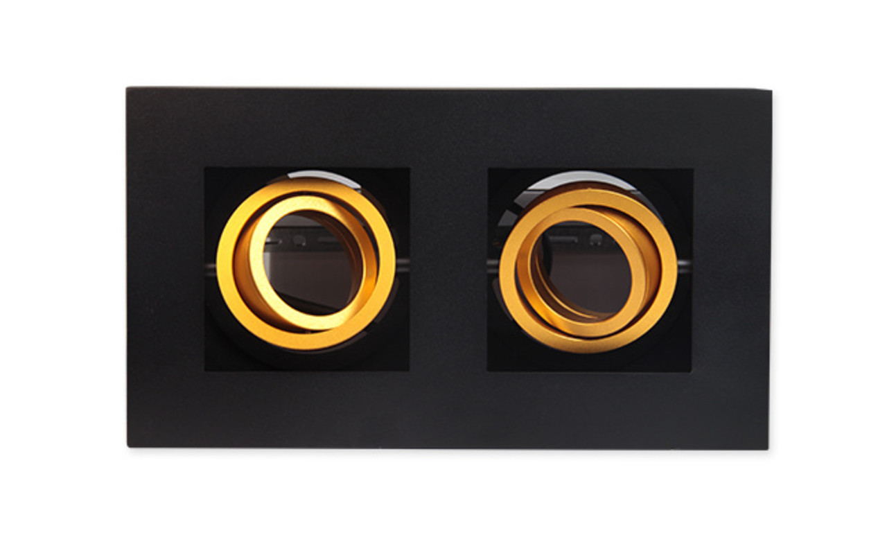 LCB LED Plafondspot zwart goud - 2x GU10 fitting LCB LED Plafondspot zwart goud - 2x GU10 fitting