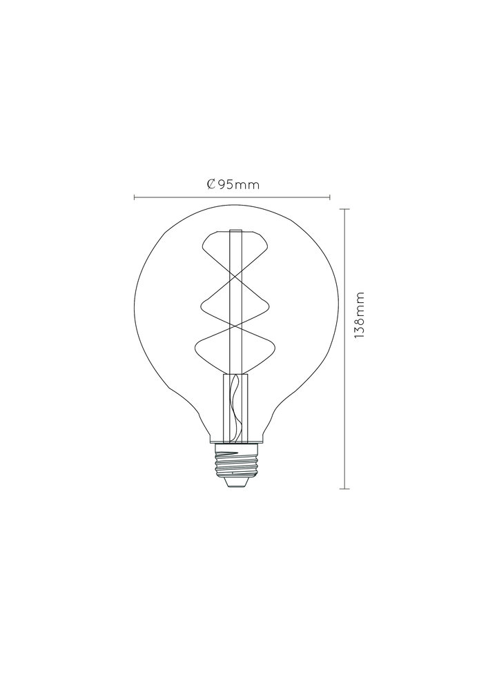 Lucide LED Filamentlamp A60 E27 Amber Dimbaar 4,9W 380lm 2200K Extra Warm Wit