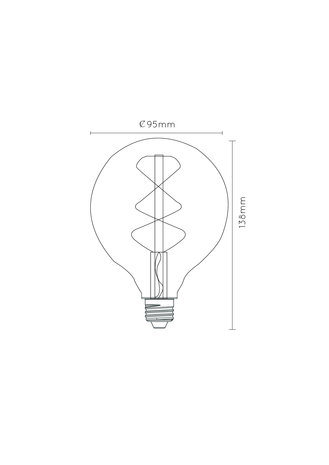Lucide LED Filamentlamp A60 E27 Amber Dimbaar 4,9W 380lm 2200K Extra Warm Wit