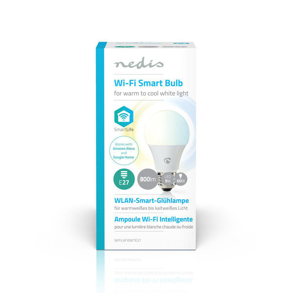 Nedis WiFi LED Lamp - E27 9W - CCT 2700K-6500K- SmartLife Nedis WiFi LED Lamp - E27 9W - CCT 2700K-6500K- SmartLife