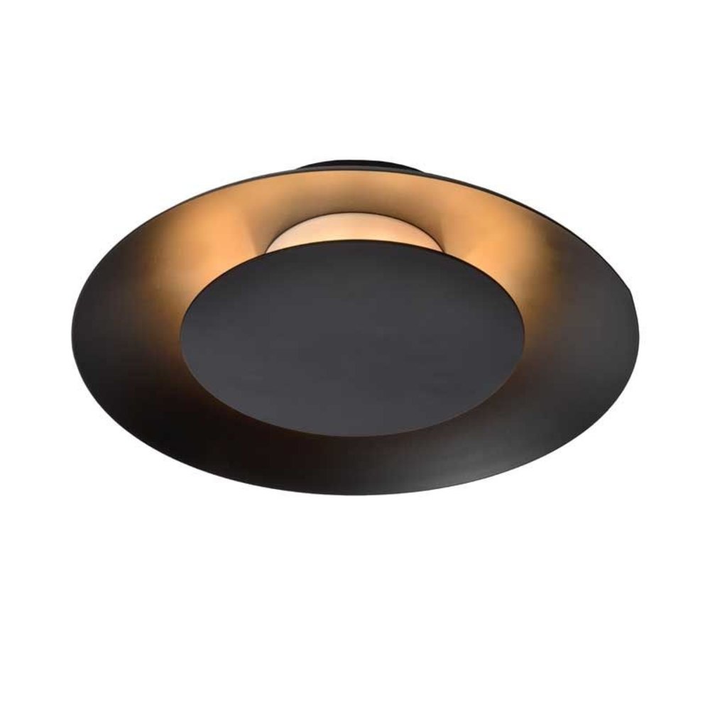 Lucide Lucide FOSKAL - Plafonnière - Ø 21,5 cm - LED - 1x6W 2700K - Zwart