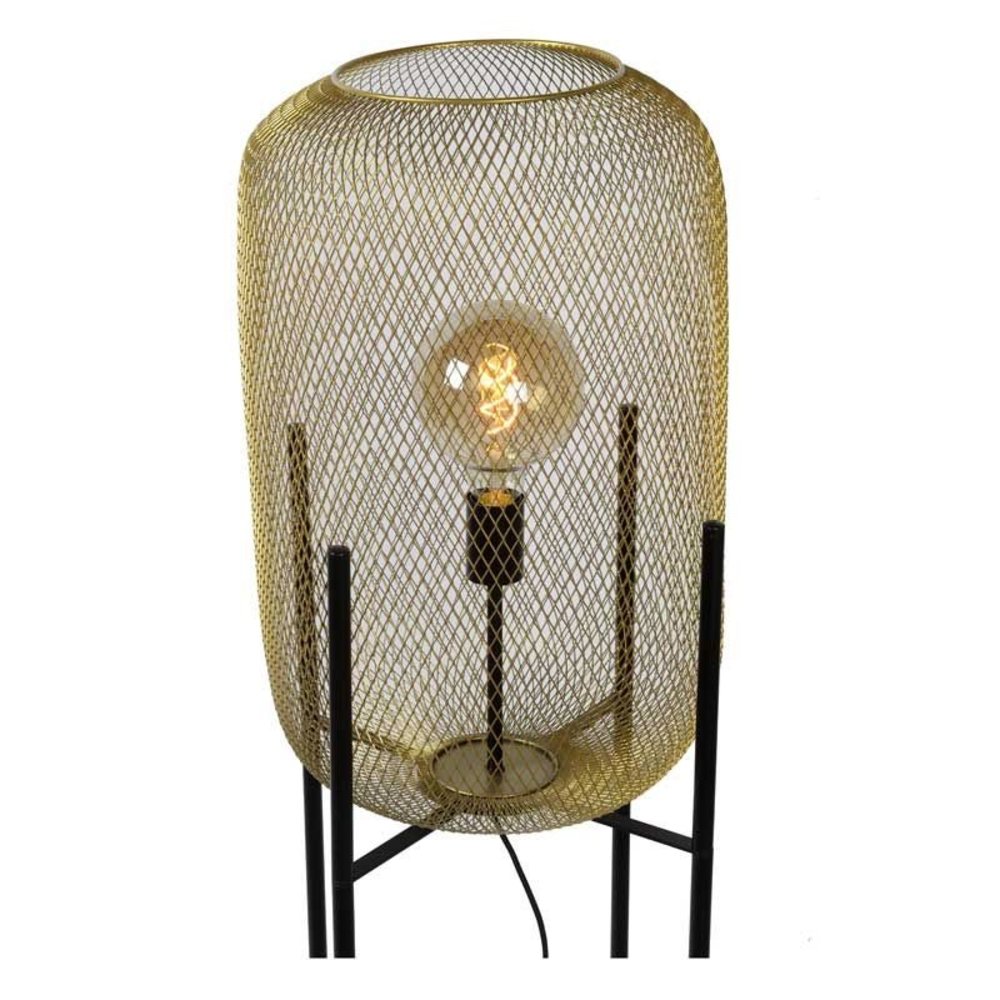 Lucide MESH - Vloerlamp - Ø 35 cm - 1xE27 - Mat Goud / Messing