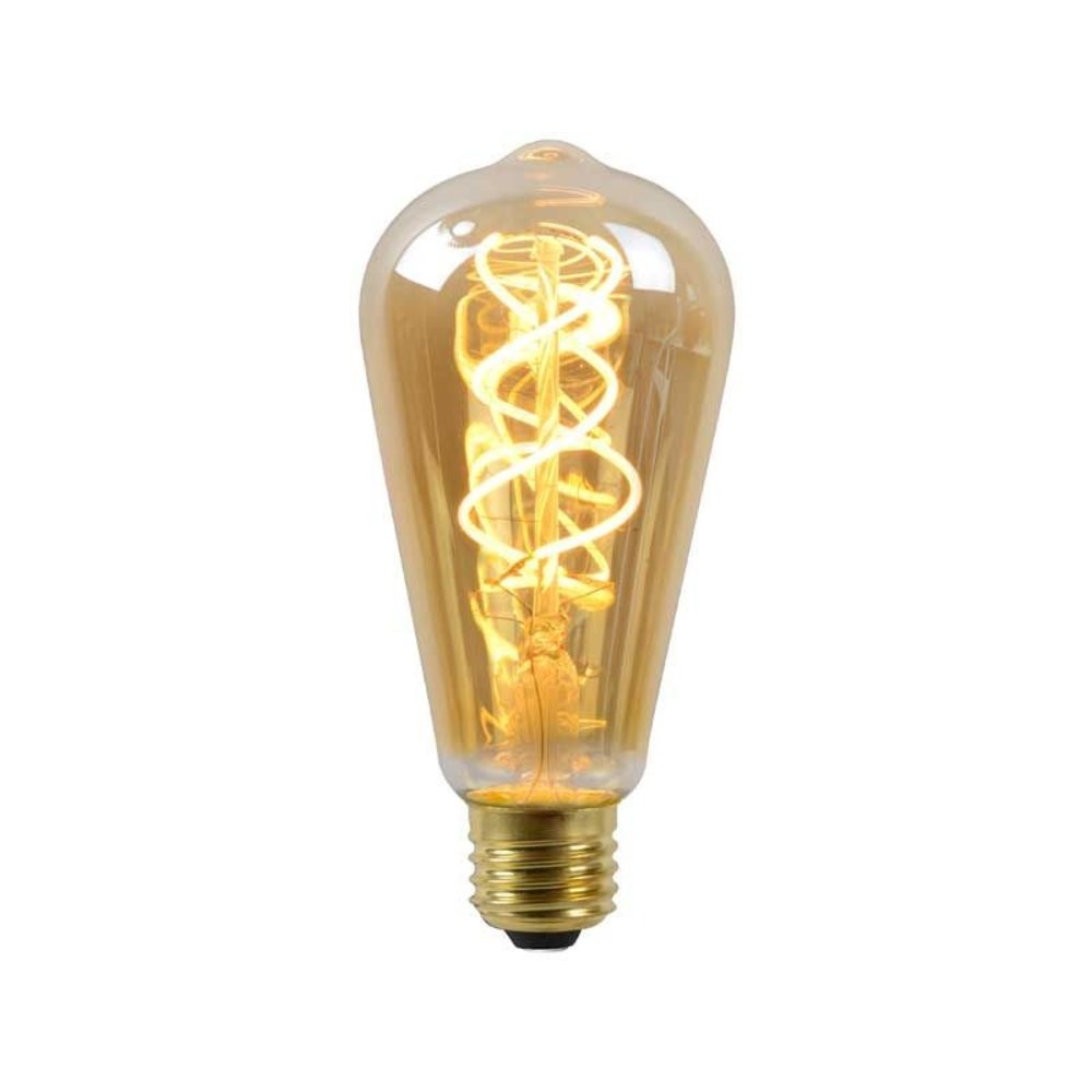 Lucide Lucide ST64 - Filament lamp - Ø 6,4 cm - LED Dimb. - E27 - 1x4,9W 2200K - Amber