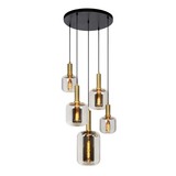 Lucide OP=OP JOANET Hanglamp-Fumé-Ø66-5xE27-40W-Glas Lucide OP=OP JOANET Hanglamp-Fumé-Ø66-5xE27-40W-Glas