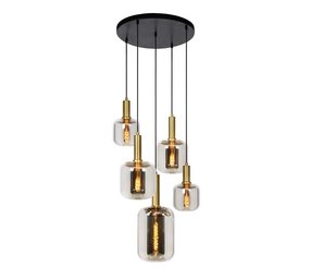 Lucide OP=OP JOANET Hanglamp-Fumé-Ø66-5xE27-40W-Glas Lucide OP=OP JOANET Hanglamp-Fumé-Ø66-5xE27-40W-Glas
