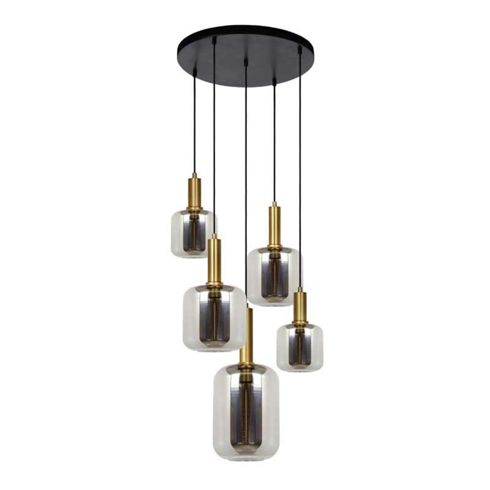Lucide Lucide JOANET - Hanglamp - Ø 66 cm - 5xE27 - Fumé Lucide Lucide JOANET - Hanglamp - Ø 66 cm - 5xE27 - Fumé
