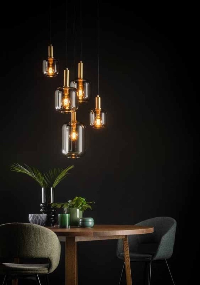 Lucide Lucide JOANET - Hanglamp - Ø 66 cm - 5xE27 - Fumé Lucide Lucide JOANET - Hanglamp - Ø 66 cm - 5xE27 - Fumé
