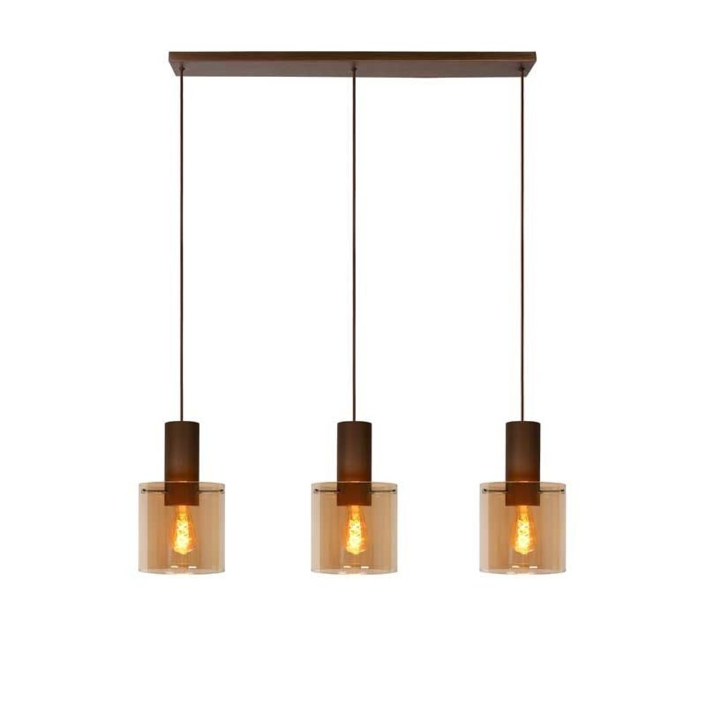 Lucide Lucide TOLEDO - Hanglamp - Ø 20 cm - 3xE27 - Amber Lucide Lucide TOLEDO - Hanglamp - Ø 20 cm - 3xE27 - Amber