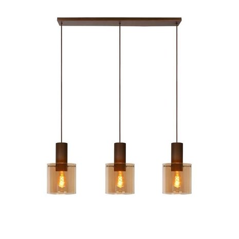 Lucide Lucide TOLEDO - Hanglamp - Ø 20 cm - 3xE27 - Amber Lucide Lucide TOLEDO - Hanglamp - Ø 20 cm - 3xE27 - Amber