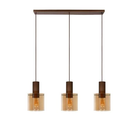 Lucide Lucide TOLEDO - Hanglamp - Ø 20 cm - 3xE27 - Amber Lucide Lucide TOLEDO - Hanglamp - Ø 20 cm - 3xE27 - Amber