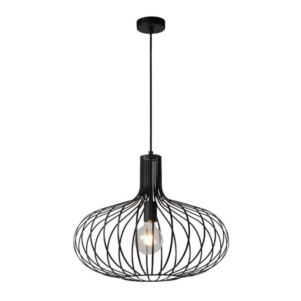 Lucide Lucide MANUELA - Hanglamp - Ø 50 cm - 1xE27 - Zwart Lucide Lucide MANUELA - Hanglamp - Ø 50 cm - 1xE27 - Zwart