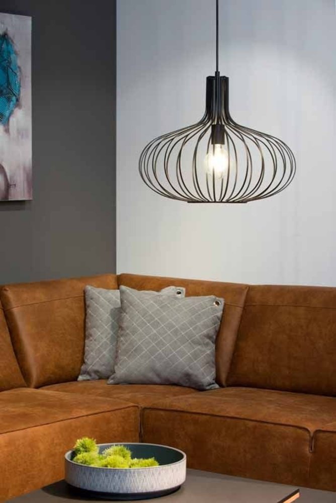 Lucide Lucide MANUELA - Hanglamp - Ø 50 cm - 1xE27 - Zwart Lucide Lucide MANUELA - Hanglamp - Ø 50 cm - 1xE27 - Zwart