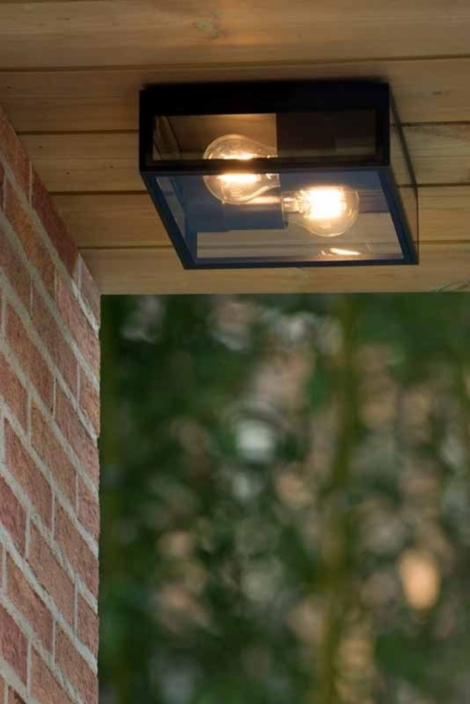 Lucide Lucide DUKAN - Plafonnière Buiten - 2xE27 - IP65 - Zwart Lucide Lucide DUKAN - Plafonnière Buiten - 2xE27 - IP65 - Zwart