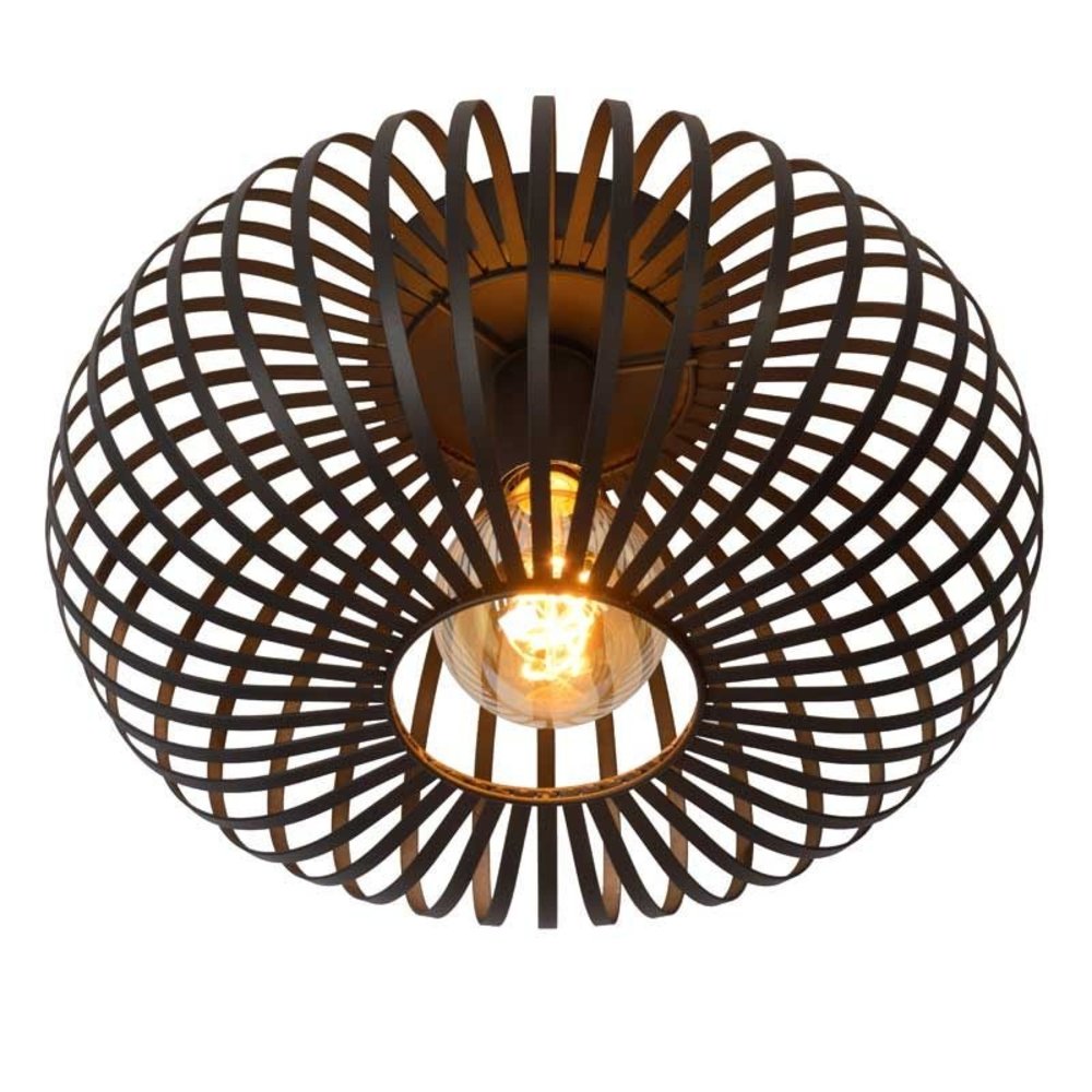 Lucide Lucide MANUELA - Plafonnière - Ø 39,5 cm - 1xE27 - Zwart Lucide Lucide MANUELA - Plafonnière - Ø 39,5 cm - 1xE27 - Zwart