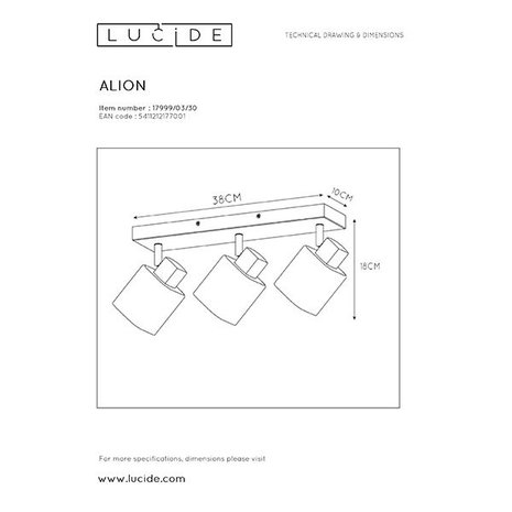 Lucide Lucide ALION - Plafondspot - 3xE14 - Zwart Lucide Lucide ALION - Plafondspot - 3xE14 - Zwart