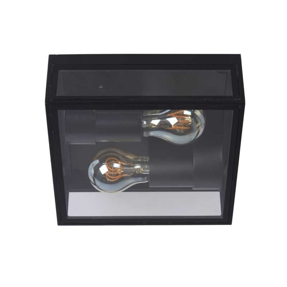 Lucide Lucide DUKAN - Plafonnière Buiten - 2xE27 - IP65 - Zwart Lucide Lucide DUKAN - Plafonnière Buiten - 2xE27 - IP65 - Zwart