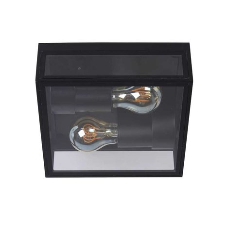 Lucide Lucide DUKAN - Plafonnière Buiten - 2xE27 - IP65 - Zwart Lucide Lucide DUKAN - Plafonnière Buiten - 2xE27 - IP65 - Zwart