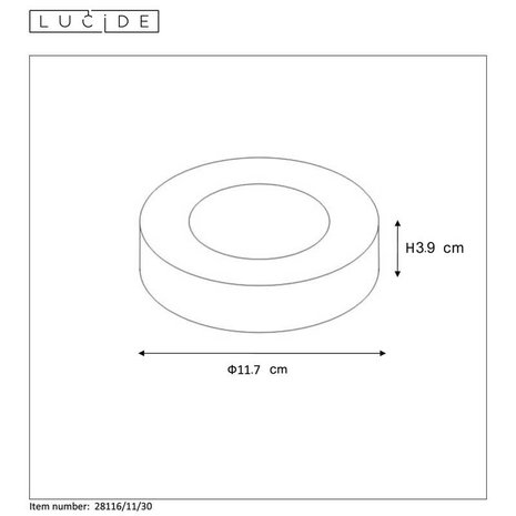 Lucide Lucide BRICE-LED - Plafonnière Badkamer - Ø 11,7 cm - LED Dimb. - 1x8W 3000K - IP44 - Zwart Lucide Lucide BRICE-LED - Plafonnière Badkamer - Ø 11,7 cm - LED Dimb. - 1x8W 3000K - IP44 - Zwart
