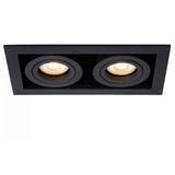 Lucide LED inbouwspot armatuur - Dubbel - modern - voor 2xGU10 - Zwart - 230v aansluiting - Chimney