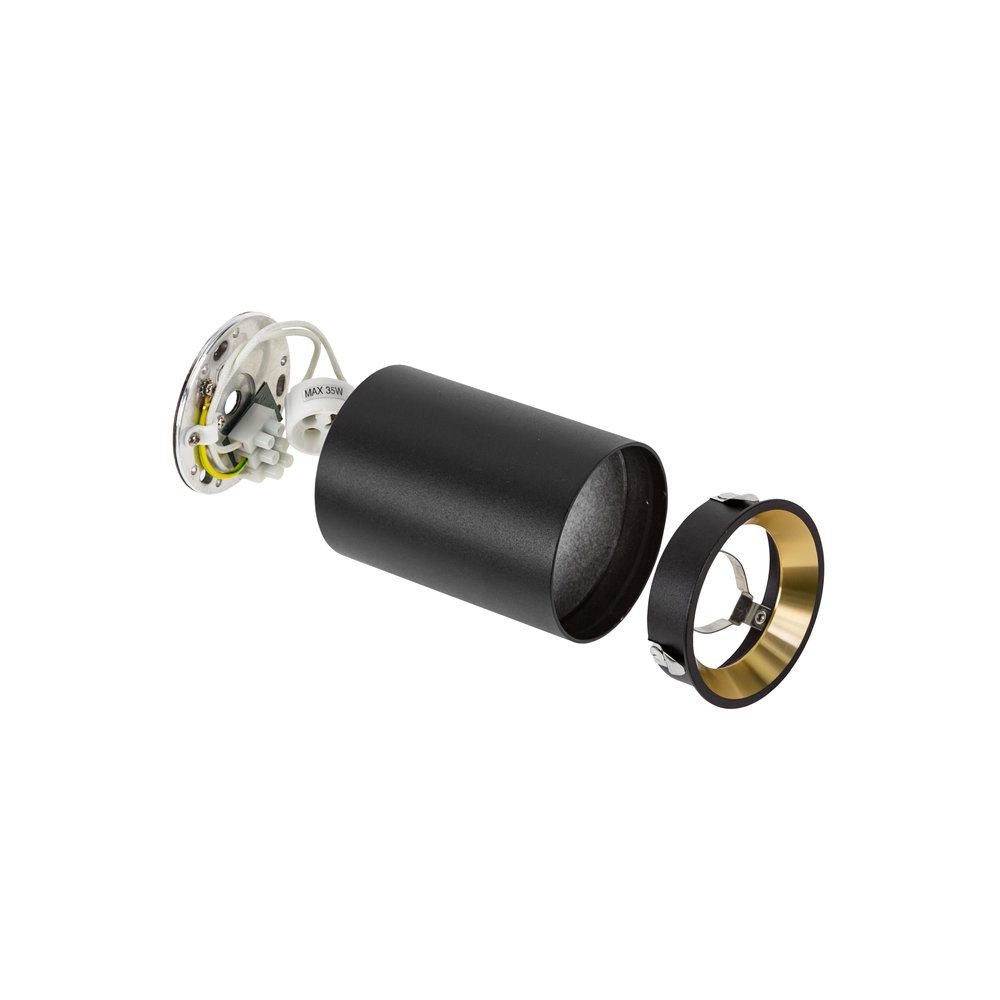 Spectrum LED plafondspot CHLOE MINI - 1x GU10 aansluiting - Zwart/goud