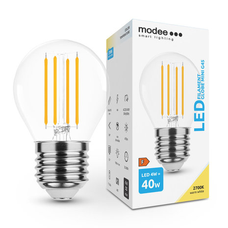 Modee LED Filament lamp - E27 G45 4W - 2700K warm wit licht