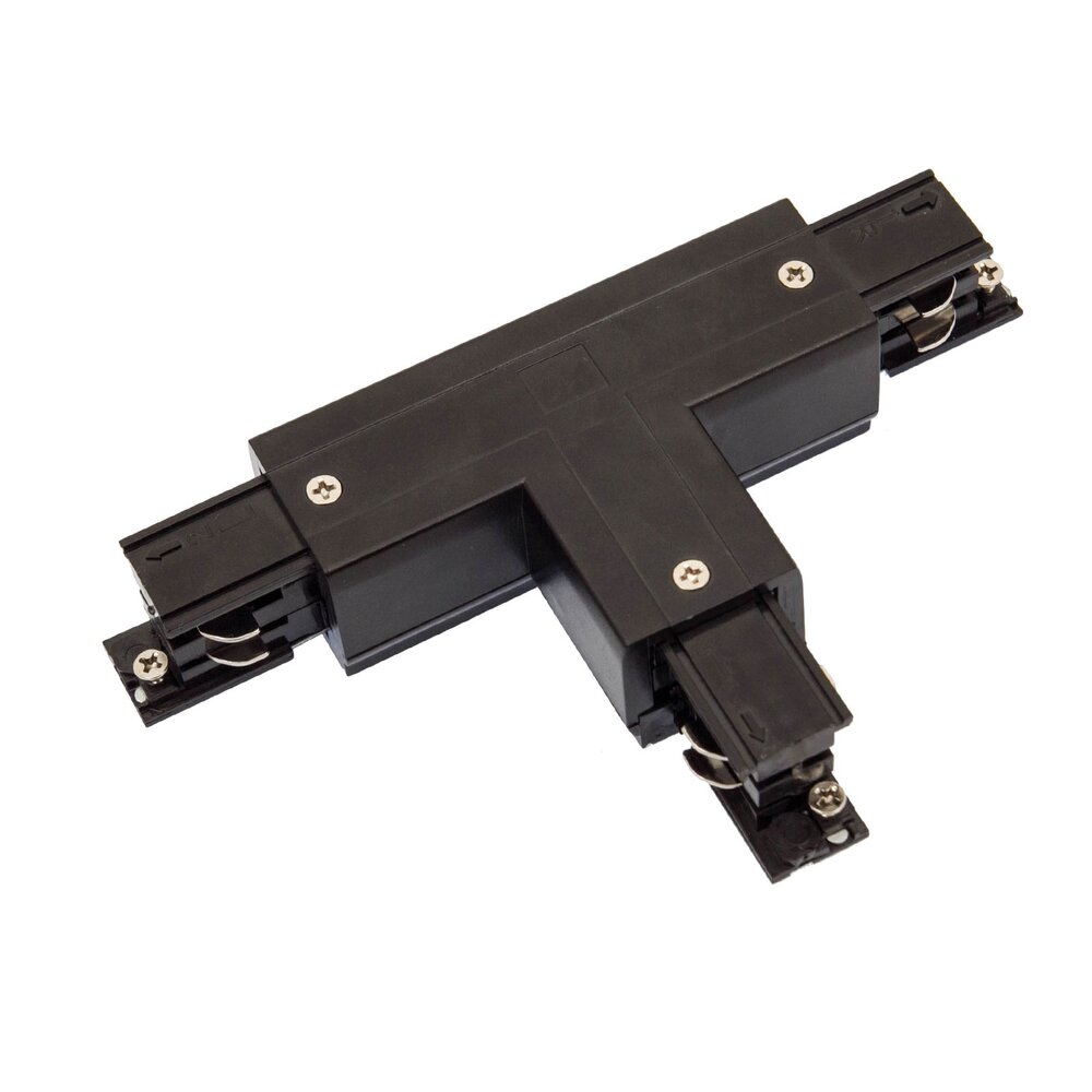 Spectrum  3-Fase Spanningsrail toebehoren | T verbinding - Koppelstuk - Links voeding SPS 2 Connector - Zwart Spectrum  3-Fase Spanningsrail toebehoren | T verbinding - Koppelstuk - Links voeding SPS 2 Connector - Zwart