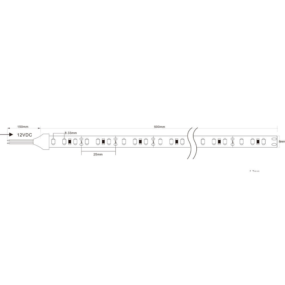 Modee LED Strip - 5m - 12V - 9.6W/m - 120 LEDs/m - 2700K - Warm Wit - 2 Jaar Garantie Modee LED Strip - 5m - 12V - 9.6W/m - 120 LEDs/m - 2700K - Warm Wit - 2 Jaar Garantie