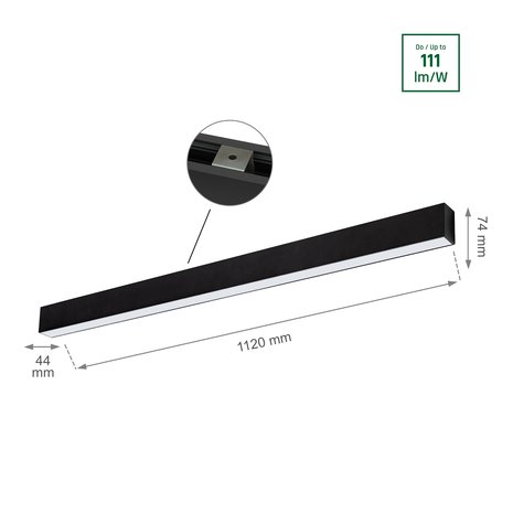 Spectrum LED Linear Armatuur zwart - 112cm - 36W -  4000K helder wit licht Spectrum LED Linear Armatuur zwart - 112cm - 36W -  4000K helder wit licht