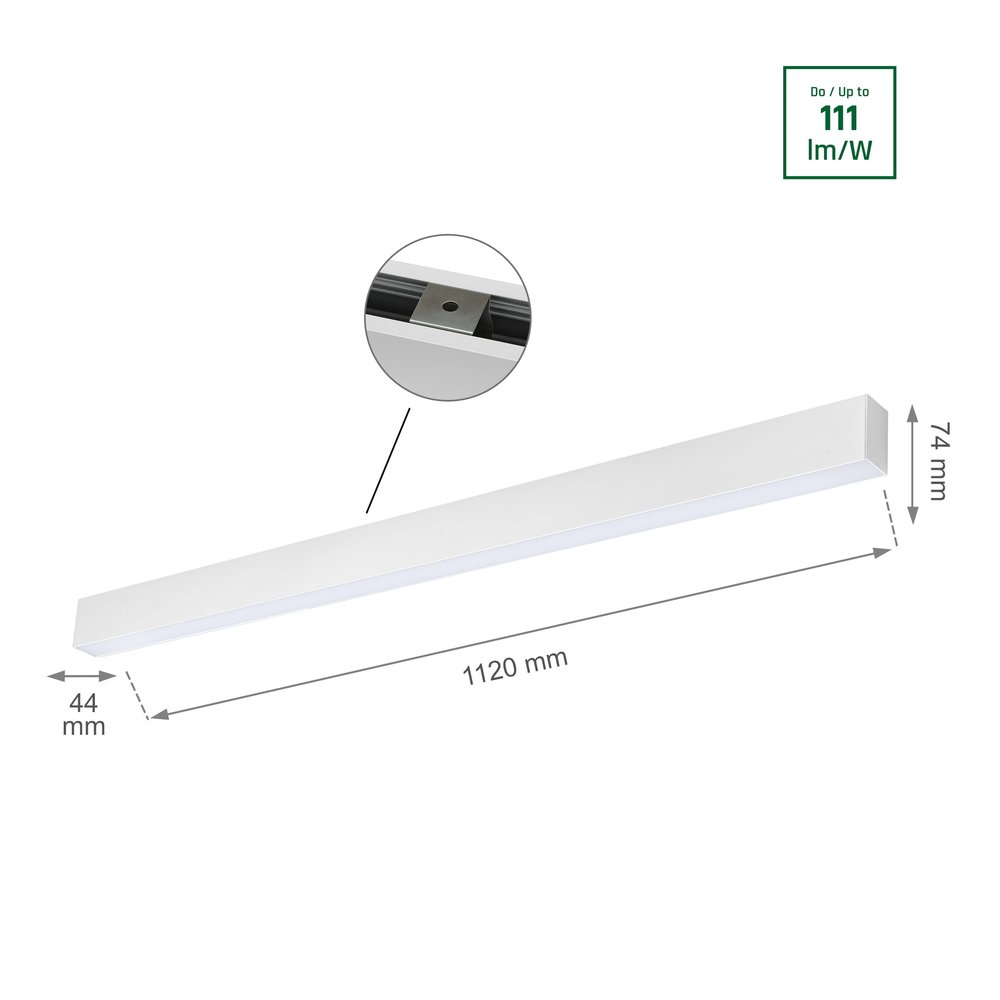 Spectrum LED Linear Armatuur wit - 112cm - 36W - 4000K helder wit licht Spectrum LED Linear Armatuur wit - 112cm - 36W - 4000K helder wit licht