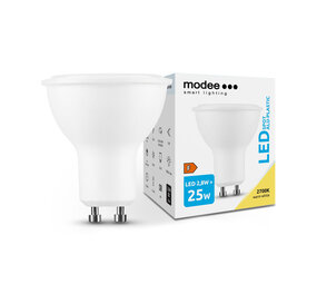 Modee LED spot GU10 - 3W vervangt 25W - 2700K warm wit licht Modee LED spot GU10 - 3W vervangt 25W - 2700K warm wit licht