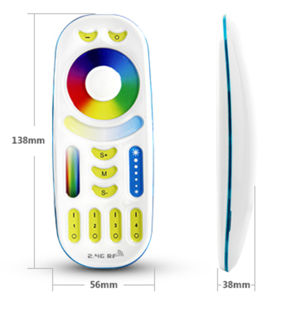 Mi-Light MI-LIGHT LED strip afstandsbediening- RGB+CCT- 4 groepen- Wit