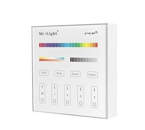 Mi-Light RGB+CCT Wandbediening paneel - Wit - 4 Zone - RF Bedieningspaneel 2.4Ghz - AAA Batterij Mi-Light RGB+CCT Wandbediening paneel - Wit - 4 Zone - RF Bedieningspaneel 2.4Ghz - AAA Batterij