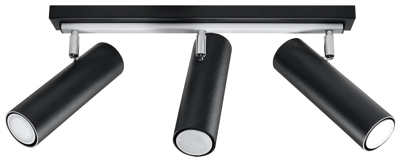 Sollux Lighting LED Plafondspot zwart zilver DIREZIONE - 3 x GU10 aansluiting Sollux Lighting LED Plafondspot zwart zilver DIREZIONE - 3 x GU10 aansluiting