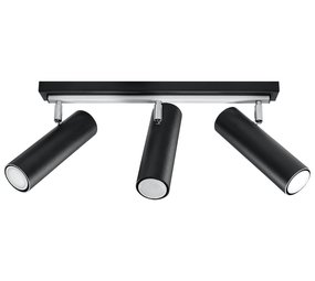 Sollux Lighting LED Plafondspot zwart zilver DIREZIONE - 3 x GU10 aansluiting Sollux Lighting LED Plafondspot zwart zilver DIREZIONE - 3 x GU10 aansluiting