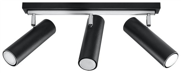 Sollux Lighting LED Plafondspot zwart zilver DIREZIONE - 3 x GU10 aansluiting Sollux Lighting LED Plafondspot zwart zilver DIREZIONE - 3 x GU10 aansluiting