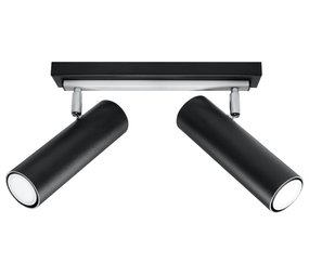 Sollux Lighting LED Plafondspot zwart zilver DIREZIONE - 2 x GU10 aansluiting Sollux Lighting LED Plafondspot zwart zilver DIREZIONE - 2 x GU10 aansluiting