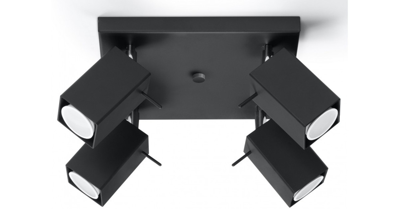 Sollux Lighting LED Plafondspot zwart MERIDA - 4 x GU10 aansluiting