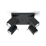 Sollux Lighting LED Plafondspot zwart MERIDA - 4 x GU10 aansluiting