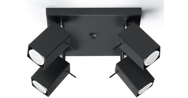 Sollux Lighting LED Plafondspot zwart MERIDA - 4 x GU10 aansluiting