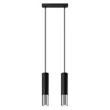 Sollux Lighting LED Hanglamp zwart chrome LOOPEZ - 2 x GU10 aansluiting