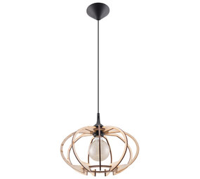 Sollux Lighting LED Hanglamp hout MANDELINO - 1 x E27 aansluiting Sollux Lighting LED Hanglamp hout MANDELINO - 1 x E27 aansluiting