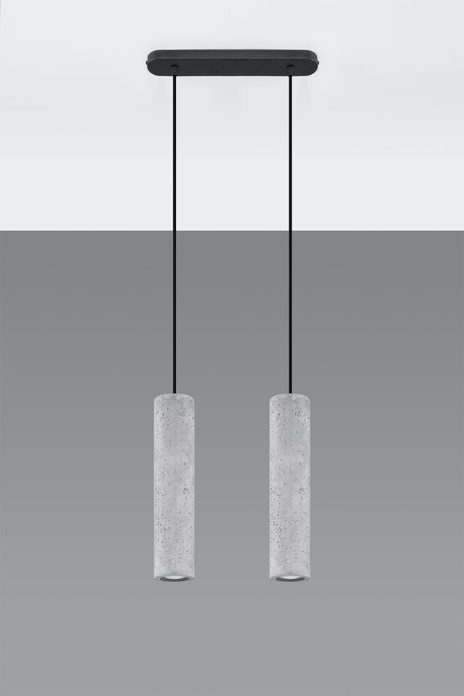 Sollux Lighting LED Hanglamp beton LUVO - 2 x GU10 aansluiting Sollux Lighting LED Hanglamp beton LUVO - 2 x GU10 aansluiting