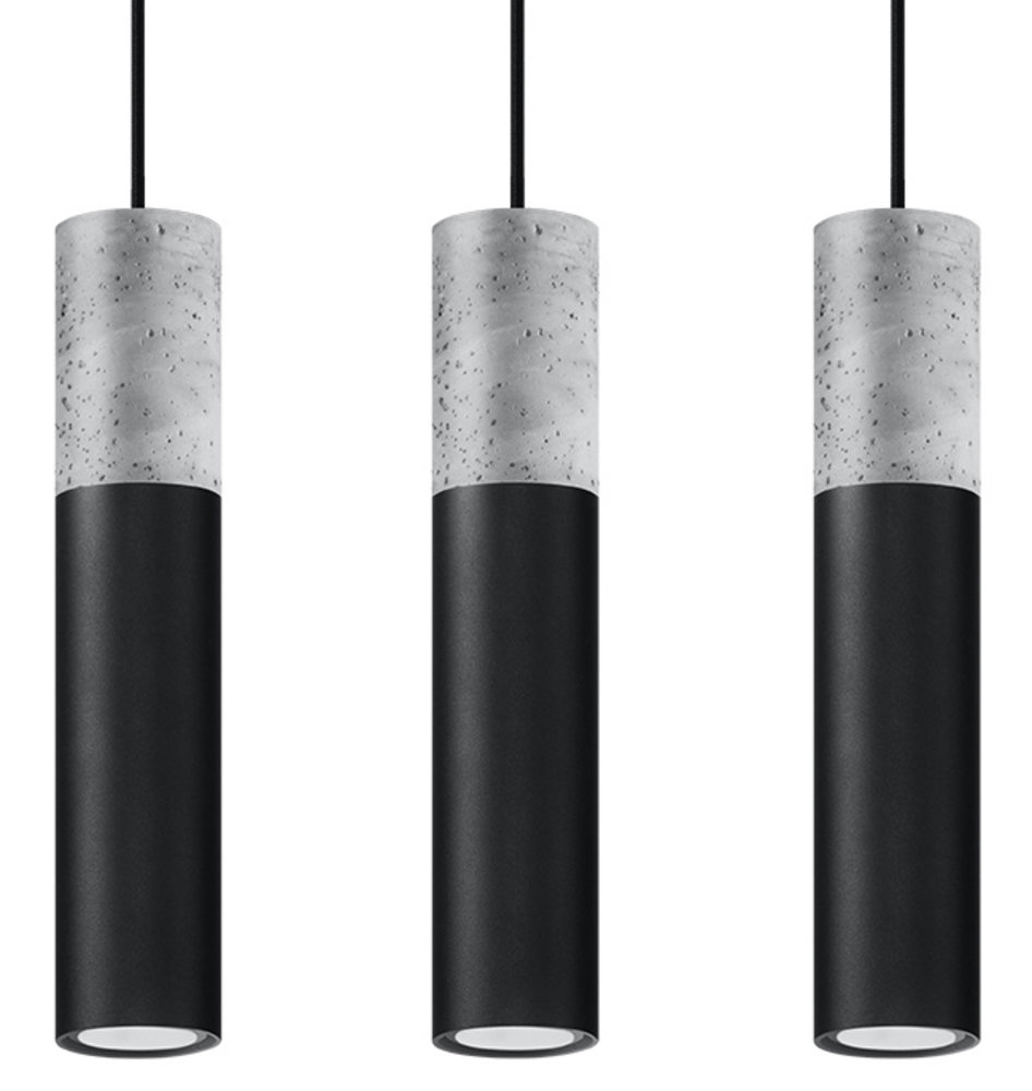 Sollux Lighting LED Hanglamp zwart beton BORGIO - 3 x GU10 aansluiting Sollux Lighting LED Hanglamp zwart beton BORGIO - 3 x GU10 aansluiting