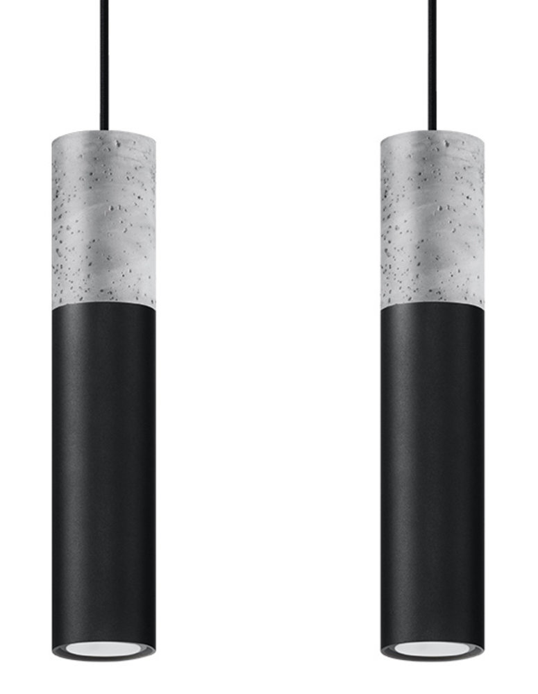 Sollux Lighting LED Hanglamp zwart beton BORGIO - 2 x GU10 aansluiting Sollux Lighting LED Hanglamp zwart beton BORGIO - 2 x GU10 aansluiting