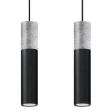 Sollux Lighting LED Hanglamp zwart beton BORGIO - 2 x GU10 aansluiting