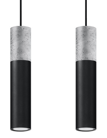 Sollux Lighting LED Hanglamp zwart beton BORGIO - 2 x GU10 aansluiting Sollux Lighting LED Hanglamp zwart beton BORGIO - 2 x GU10 aansluiting