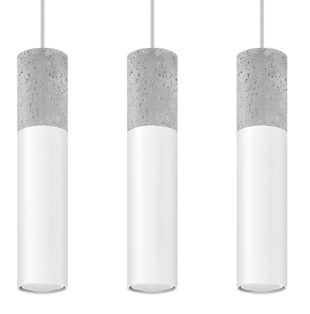 Sollux Lighting LED Hanglamp wit beton BORGIO - 3 x GU10 aansluiting Sollux Lighting LED Hanglamp wit beton BORGIO - 3 x GU10 aansluiting