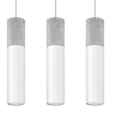 Sollux Lighting LED Hanglamp wit beton BORGIO - 3 x GU10 aansluiting