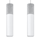 Sollux Lighting LED Hanglamp wit beton BORGIO - 2 x GU10 aansluiting